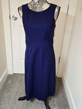 Theory Wool Blend Sheath Dress Navy Women's Size 10
